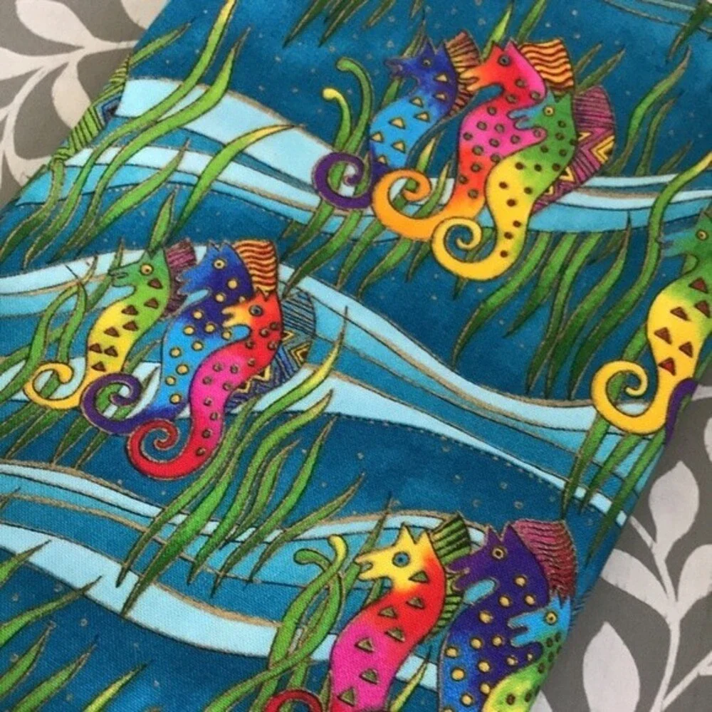 Laurel Burch Seahorse Quilting Fabric Ocean Songs One Yard Cut